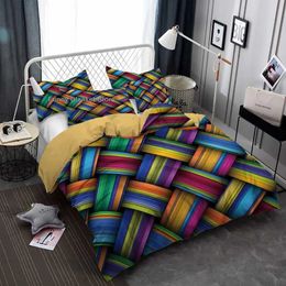 Bedding sets Knit Crossing Shape Bedding Set Warm Cool Color Duvet Cover Sets Comforter Bed Linen Twin Queen King Single Size Drop 231129