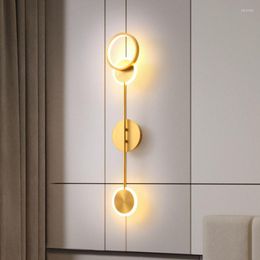 Wall Lamp Copper 70CM Long Led Sconce For Hallway Lighting Fixture Living Room Bedroom Home Decorative Light
