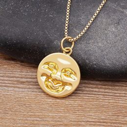 Pendant Necklaces Nidin Simple Design Funny Smile Necklace Jewellery Men Gold Plated Round Collares Chain Neck Personalised Gift Wholesale