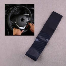 Steering Wheel Covers Black Carbon Fibre Style Artificial Leather Auto DIY Hand Sewing Fit For 38cm Diameter Car Models