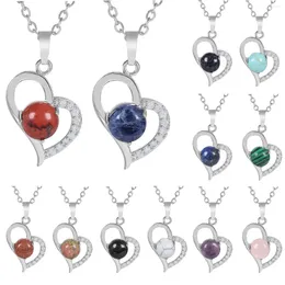 Pendant Necklaces Natural Crystal Gemstone Heart Shaped Fashion Versatile Jewelry Charm Party Products For Men Women Holiday Gift Options