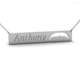 Pendant Necklaces Ufine Personalized Name Or Words Mustache Bar Necklace Cooper High Quality N2116