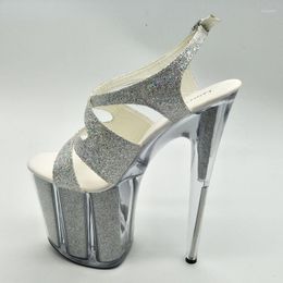 Sandals Women's 20CM High Heels Woman Silver Shoes Black Plus Size Party Wedding Women Heel
