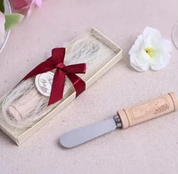 Stainless Vintage Reserve Steel Wooden Wine Cork Handle Cheese Spreader Spreaders Wedding Favors Gift 1229 s