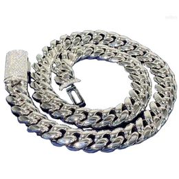 Stainless Steel Hip Hop Moissanite Diamond Chain Creative New Styles 14mm Vvs Cuban Link Clasp Necklace for Men Women