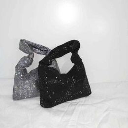 Shoulder Bags Handbags for Women Silver Black Rhinestone Evening Small Clutches New Femme Fashion Mini Sacs Luxury 230426