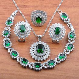 Necklace Earrings Set & Austria Crystal With Natural Zirconia Silver Color Women Trendy Costume Handsel Separate Russian Style JS44