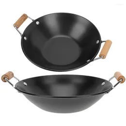 Pans Heavy Duty Grilling Wok Stainless Steel Griddle Non Stick Pan Lid Kitchen Cookware