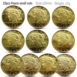 10Pcs USA Pigeon coins for peace1921-1935 Copy Made small Gold 23mm Coin Home Decor Full Set Collection267A