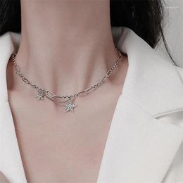 Chains Vintage Crystal Star Charm Pendant Choker Necklace For Women Girls Punk Collares Jewelry Gifts Dz011