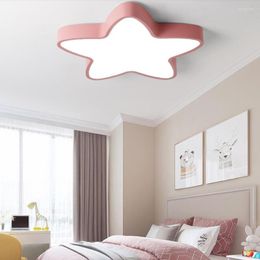 Ceiling Lights Dimmable Macaron Children's Room Boy Girl Bedroom Study Lamp Warmromantic Princess Five-pointed Star