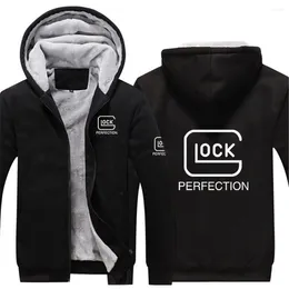 Men's Hoodies Perfection Shooting Printed Sweatshirt Fleece Warm Clothing Winter Mens Thicken Harajuku Streetwear Jacket Coat