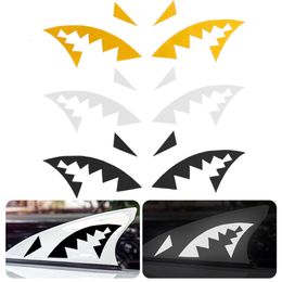 Upgrade Car Shark Mouth Reflective Stickers Car Antenna Shark Fin Vinyl Decals Sticker Night Safety Mark Auto Decoration Accessories