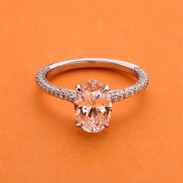 2 5 Carat Oval Cut Simulated Diamond Engagement Wedding Sterling Silver Ring 4 Prongs Elegant Jewelry for Women CX200611315m