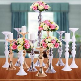 Candle Holders Metal Candlestick Flower Vase Table Centrepiece Event Rack Road Lead Wedding Decor202x