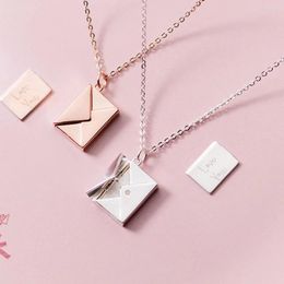 Pendant Necklaces Magnetic Envelope Necklace Fashion Women's Titanium Steel Clavicle Chain