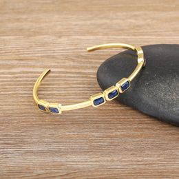 Bangle Nidin Fashion Gold Plated Inlay Zircon Bangles Bracelets For Women Trend Simple Light Luxury Open Adjustable Jewellery Gift