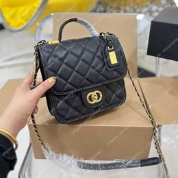 Gold Designer Bag Women Luxury Shoulder Bags Caviar Lambskin Leather Ball Diamond Lattice Flap Metal Hardware Chain Cross Body Tote Handbag Purse Wallet