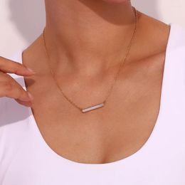 Collane con ciondolo Eleganti gioielli minimalisti con catena a O con conchiglia naturale sul collo Collana in acciaio inossidabile placcato oro 18 carati per donna