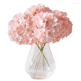 Decorative Flowers 10Pcs Artificial Hydrangea Flower Heads Silk With Stems For Wedding Centrepieces Bouquets DIY Floral Home Decoration