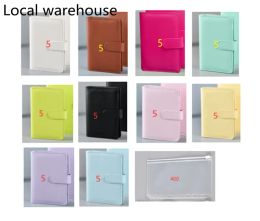 wholesale wholesale Local warehouse A6 Notebook Binder PU Leather 6 Rings Notepad Spiral Loose Leaf Notepads Cover Macaron Candy Color Diary Shell for Student