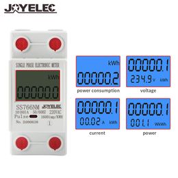 Energy Metres JOYELEC Digital Single Phase Reset Zero kWh Voltage Current Power Consumption Wattmeter Electricity 220V AC 230428