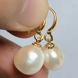 Dangle Earrings 11-12MM Natural Baroque White Pearl 14K Hook Thanksgiving Year Fashion Beautiful Easter Christmas Lucky