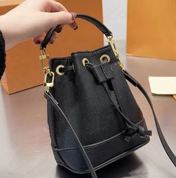 Lvse Lvity Handbag Classic Crossbody Luxury Brand Letter Printing Shoulder Bag Leather Bucket Bags Ladies Purse