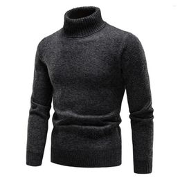 Men's Sweaters Trendy Men Sweater Stylish Half-high Collar Knitted Warm Slim Fit Pullover For Fall/winter With Neck Protection