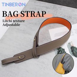 Bag Parts Accessories TINBERON Elephant Grey Bag Strap Luxury Design Handbag Shoulder Strap Women's Fashion Bag Straps Genuine Leather Bag Accessories 231130