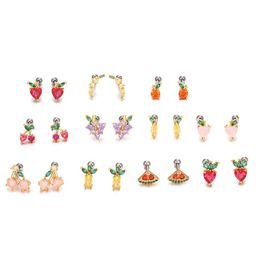 Stud Earrings Sell Cooper Summer Tropical Fruit For Girls Women Sweet Ear Bone Cartilage Piercing Charming JewelryStud