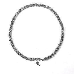 RAF Handmade Chain R Letter Silver Titanium Steel Necklace Bracelet Tide Brand Men And Women Fashion Hip-Hop All-Match Jewelry273N