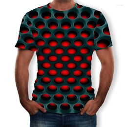 Men's T Shirts ZOGAA 2023 Men T-shirt Geometric 3D Three-dimensional Pattern Digital Printing Tops Male Short Sleeve Slim Fit Tees