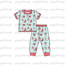 Clothing Sets Winter Christmas Boys and girls pajamas Santa Claus short sleeve set baby pajamas outfits wholesale 231129