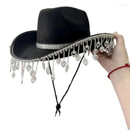 Berets Shinning Heart Cowgirls Hat Wedding Cowboy Seaside Cowgirl Western Elegant Dress Accessory
