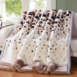 Blankets Swaddling Soft Warm Weighted Blankets For Beds Winter Double Layers Fluffy Faux Fur Mink Throw Thicken Fleece Quilts Blankets R231130