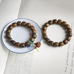 Strand Ethnic Style Natural Sandalwood Wooden Bracelet Women Men Jade Beads Simple Elegant Retro Bangle Jewellery