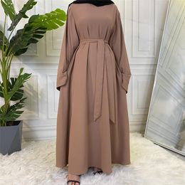 Ethnic Clothing Muslim Fashion Hijab Dubai Abaya Long Dresses Women With Sashes Islam African For Musulman