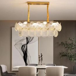 Chandeliers Decor Indoor Pendant Lighting For Living Room Dining Bedroom Home LED Shell Frost Glasses Ceiling