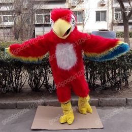 Christmas red parrot Mascot Costumes Halloween Cartoon Character Outfit Suit Character Carnival Xmas Advertising Birthday Party Fancy Dress for Men Women