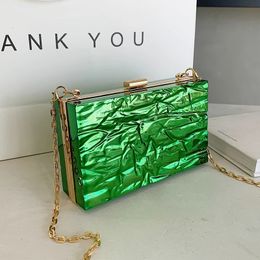 Evening Bags Luxury Gold Box Clutch Bag Women Party Handbag Purse Quality Acrylic Crossbody Shoulder Pvc Clear Transparent 231130