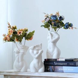 Mugs Ceramic Female Body Nordic Sexy Women Vase Human Art Flower Home Decoration Desk Room Craft Ornament y231129