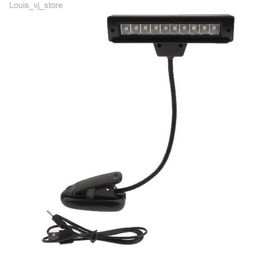 Book Lights 10 LED Reading Lamp USB Rechargeable Desk Book Lamp Piano Music Score Stand Black Clip Light Desk Reading Sewing Lighting Lamp YQ231130