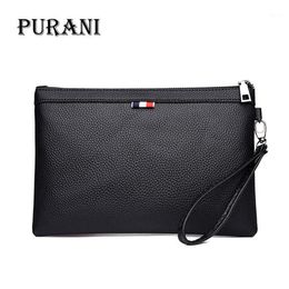 PURANI Black Purses Mens Clutch Bag Casual Handbag PU Leather Men Wallet Simple Man Clutch Purse Big Capacity Men Wallets13077