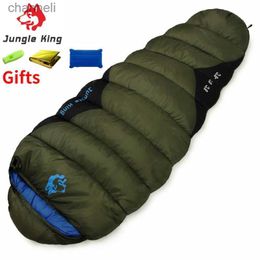 Sleeping Bags JUNGLE KING CY0903 Hiking Camping Sleeping Bag Outdoor Journey Trekking Travelling Hollow Fiber 1.5kg Adults Mummy Sleeping Bag YQ231130