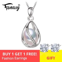 yutong FENASY Natural Freshwater Pearl Pendant Cage Necklace Fashion 925 Sterling Silver Boho Statement Jewelry248Z