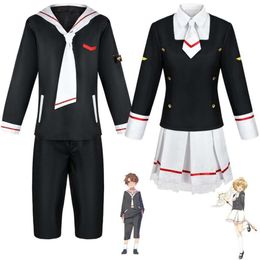 Cardcaptor Costume Kinomoto Sakura Cosplay Sailor Suit Boy And Girl School Set Halloween JK Uniform