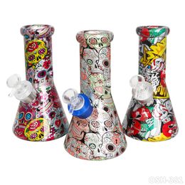 Smoking Mini Acrylic Bong Metal Bowl Pattern Mix Colour Smoking Water Pipes Popular Acrylic Tobacco Hookah Bongs Smoking Accessory