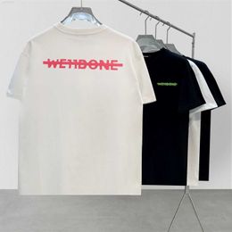 Wedone Summer New Colourful Lined Round Neck Short Sleeve Handsome American High Street Trendy Men's Tshirt for Couples