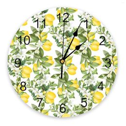 Wall Clocks Summer Leaves Flowers Clock For Modern Home Decoration Teen Room Living Needle Hanging Watch Table